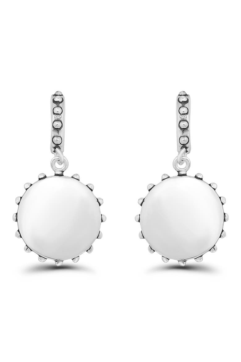 Beaded Medal Drop Earrings, Main, color, SILVER