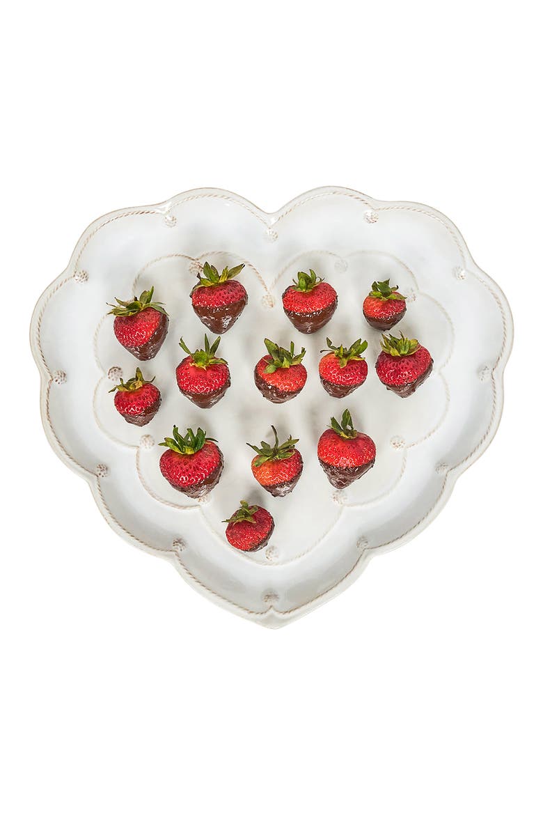 Berry & Thread Ceramic Heart Platter, Alternate, color, WHITEWASH