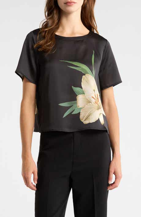 Vince Camuto Print Satin Top