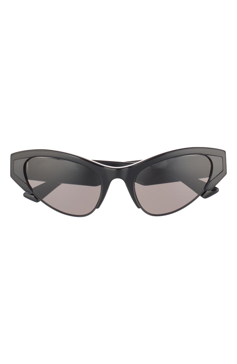Bottega Veneta 53mm Cat Eye Sunglasses, Main, color, Black Black Grey