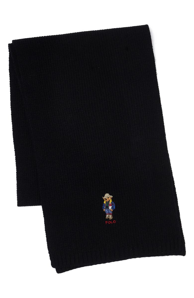 Polo Ralph Lauren Holiday Bear Wool Blend Scarf, Main, color,