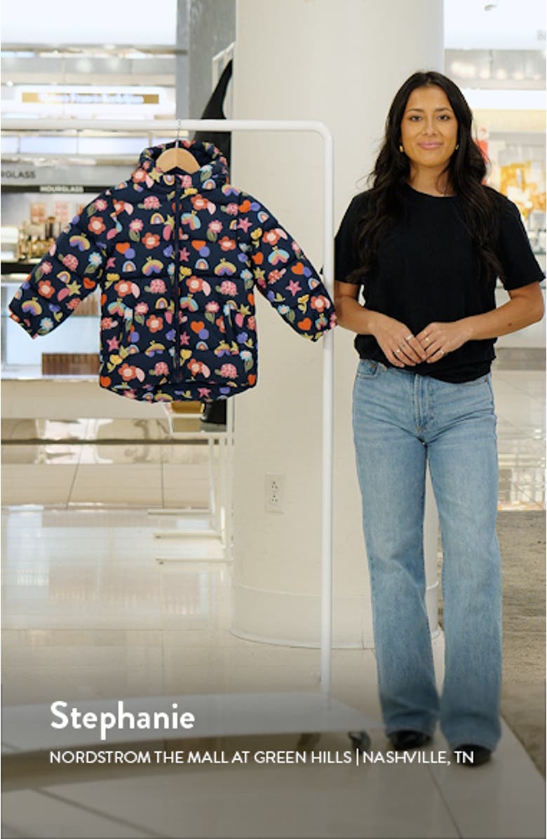 Kids' Print Hooded Puffer Jacket, sales video thumbnail