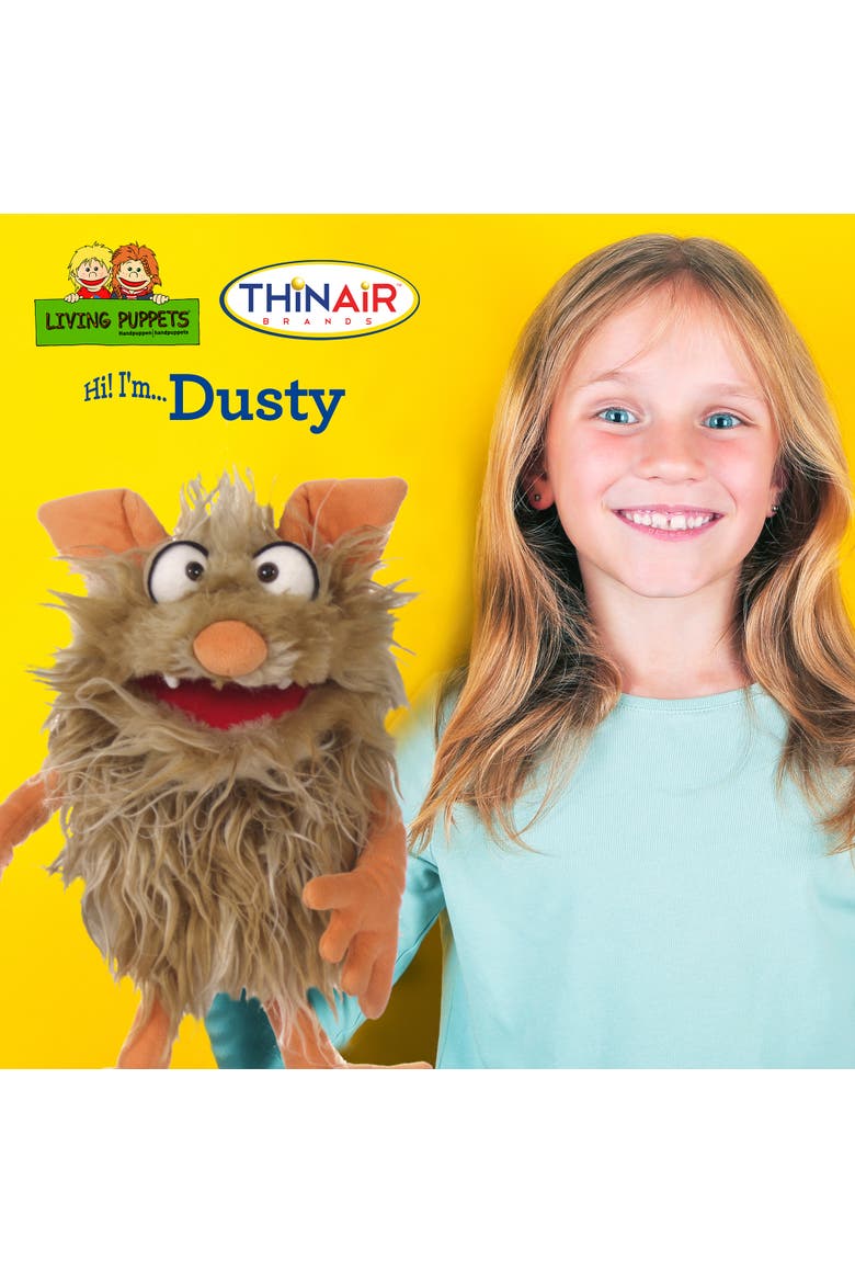 Dusty The Friendly Monster 14"Plush Hand Puppet, Handmade, Alternate, color, Multicolored