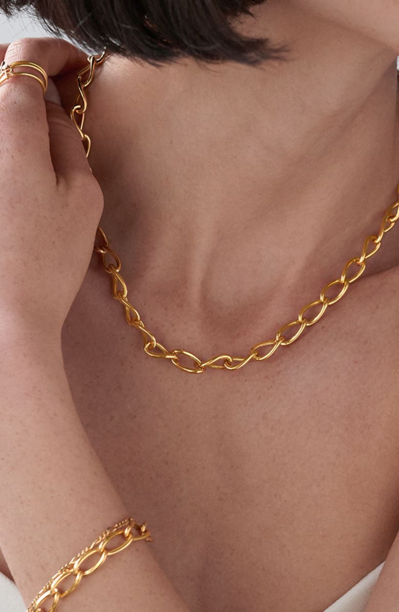 Oak & Luna Oval Link Chain in Gold Vermeil, Alternate, color, Gold Vermeil