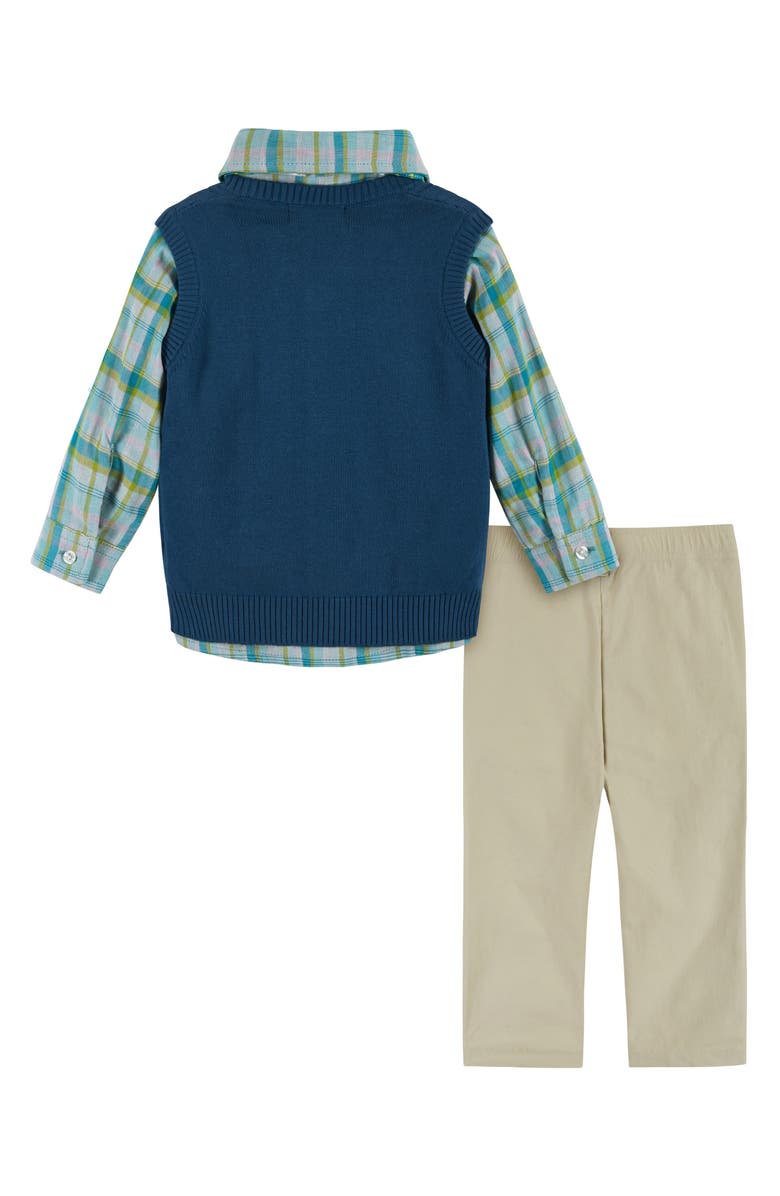 Andy & Evan Sweater Vest, Button-Up Shirt, Pants & Bow Tie Set, Alternate, color, Navy