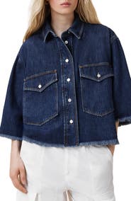 AllSaints Faye Raw Hem Denim Shirt