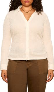 Sanctuary Juno Textured Button Front Shirt