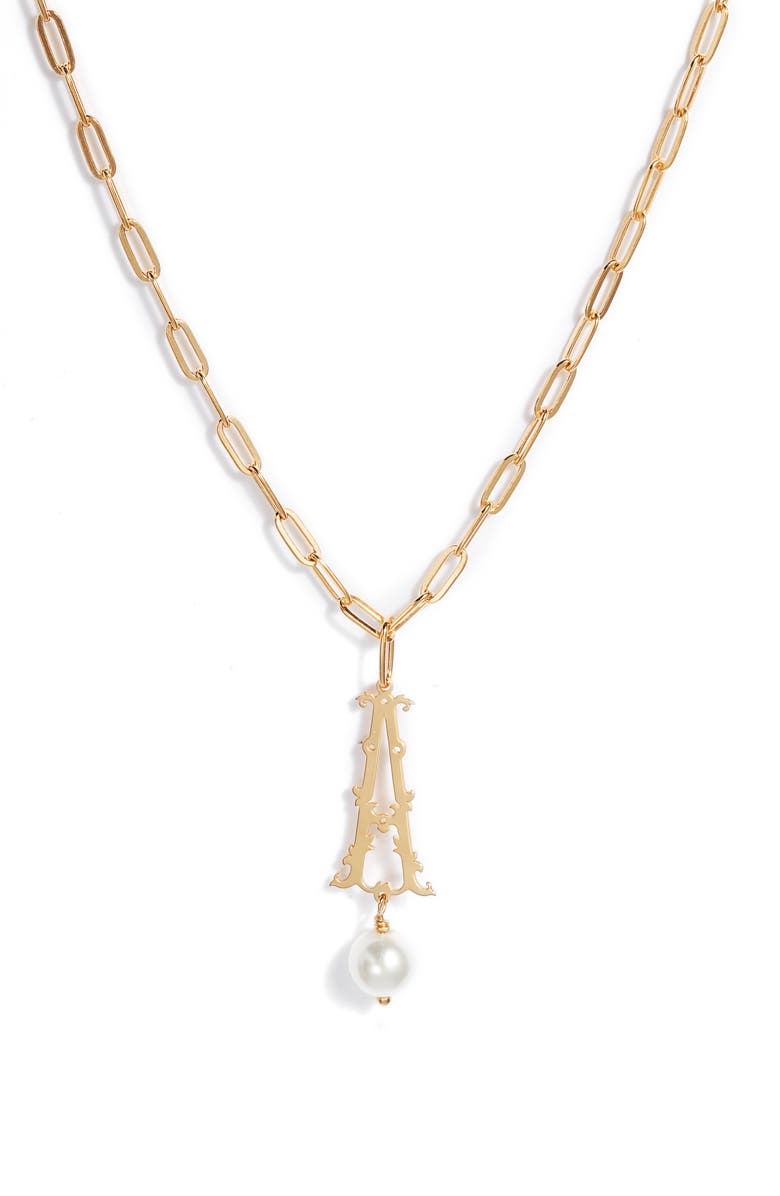 Simone Rocha Initial Pendant Necklace, Main, color,