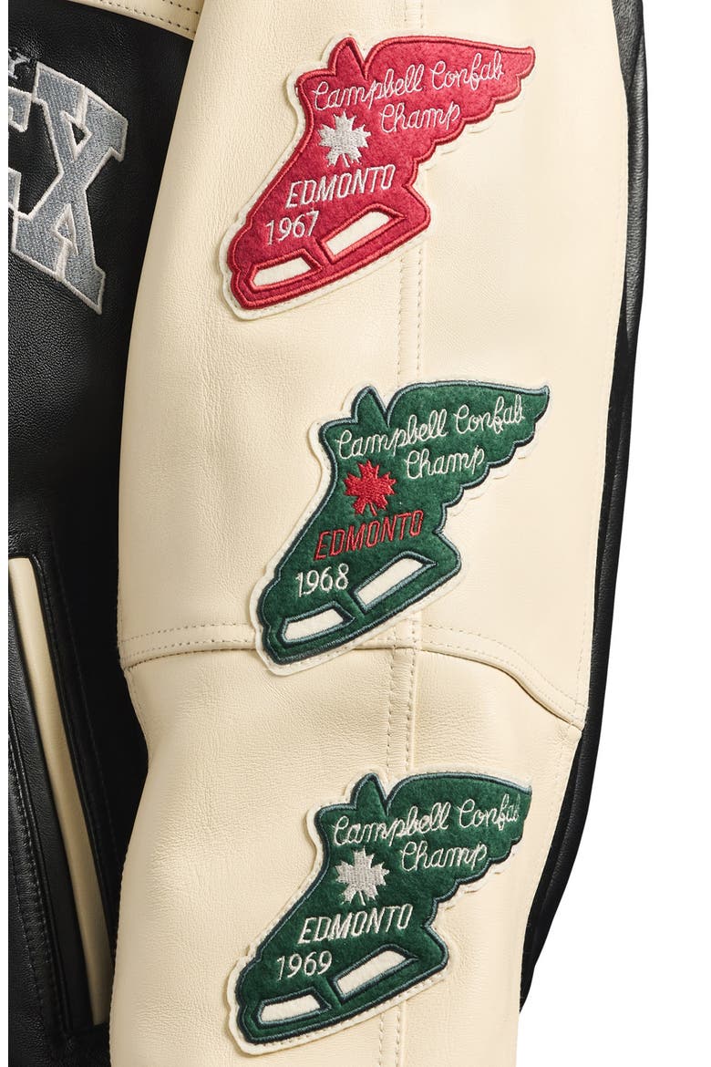 Northwest Wild Bears Leather Jacket, Alternate, color, BLACK