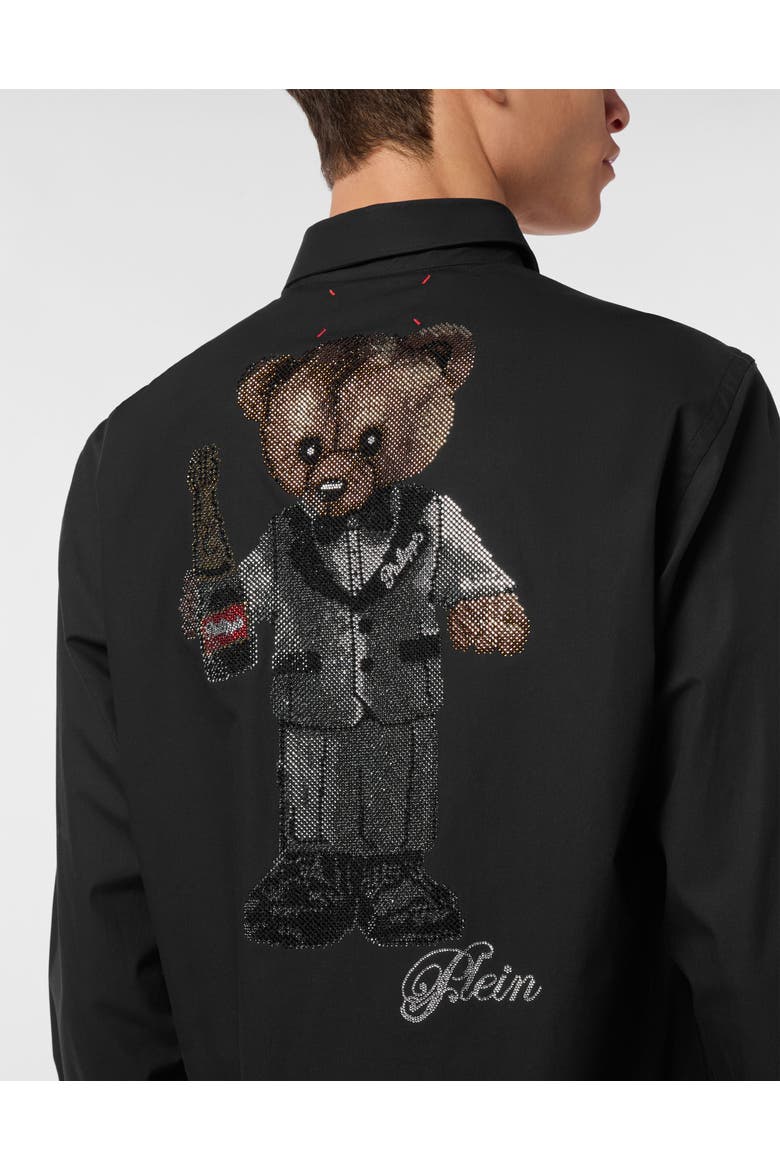 Shirt Slim Fit Teddy Men, Alternate, color, black