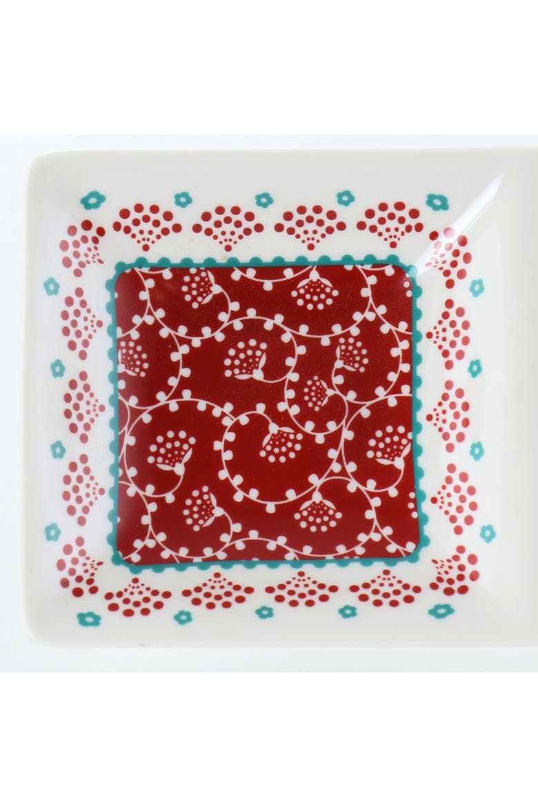 Village Vines 13.5 Inch Ceramic Rectangular 3 Section Tray, Alternate, color, Multi