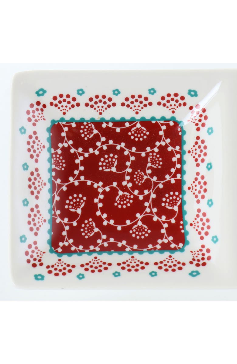 Gibson Village Vines 13.5 Inch Ceramic Rectangular 3 Section Tray, Alternate, color, Multi