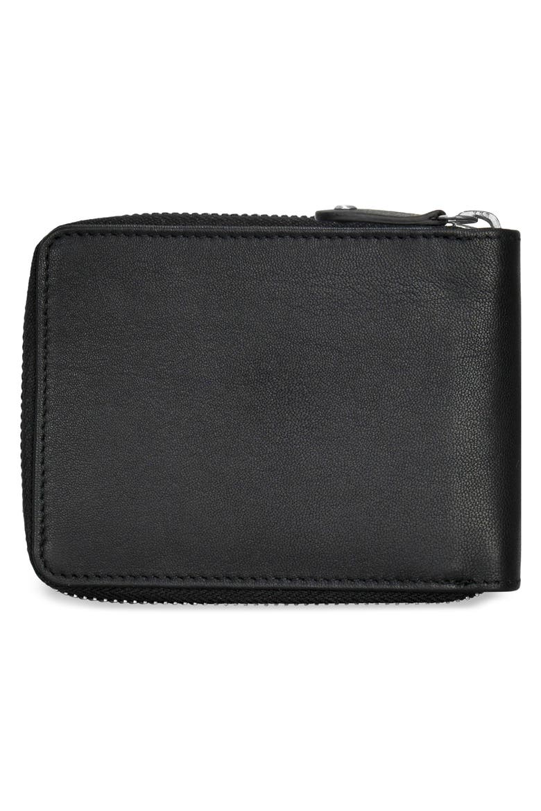 Iconic Zip Around Bifold Wallet, Alternate, color, BLACK/ IVORY