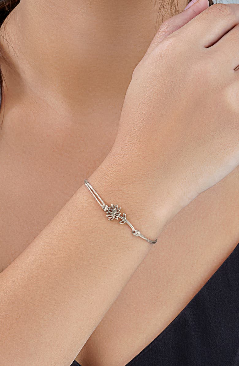 Sterling Forever Birth Flower Bracelet, Alternate, color, Silver- November