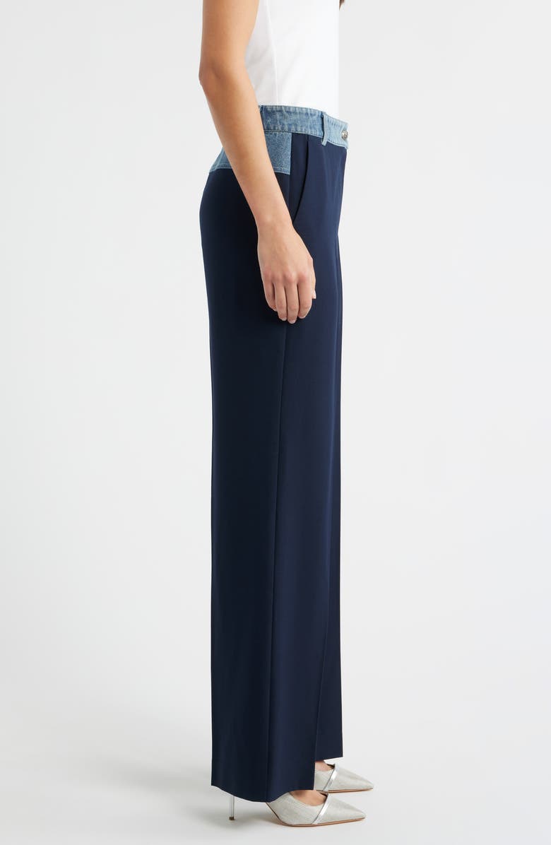 KOBI HALPERIN Poe Denim Contrast Pants, Alternate, color, Navy