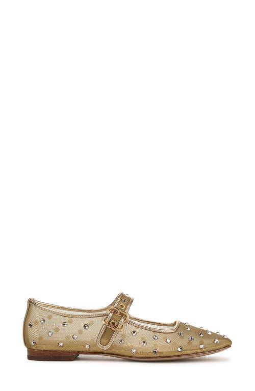 Sam Edelman Michaela Shine Mary Jane Flat Amber Gold Mesh Fabric In Amber Gold