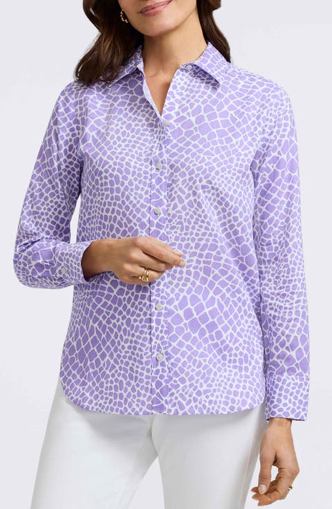 Meghan Giraffe Print Linen Blend Shirt
