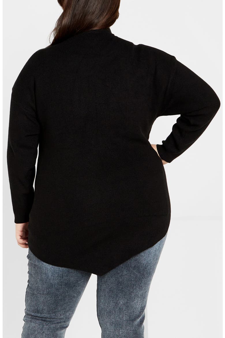 Madison Mock Neck Asymmetric Sweater, Alternate, color, BLACK
