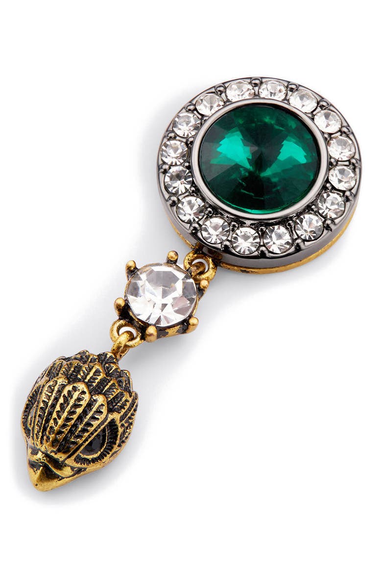 Octavia Eagle Drop Earrings, Alternate, color, GREEN