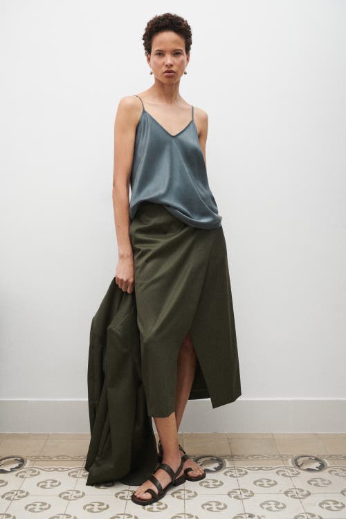 Silk Laundry Bias Cut Cami Slate In Slate