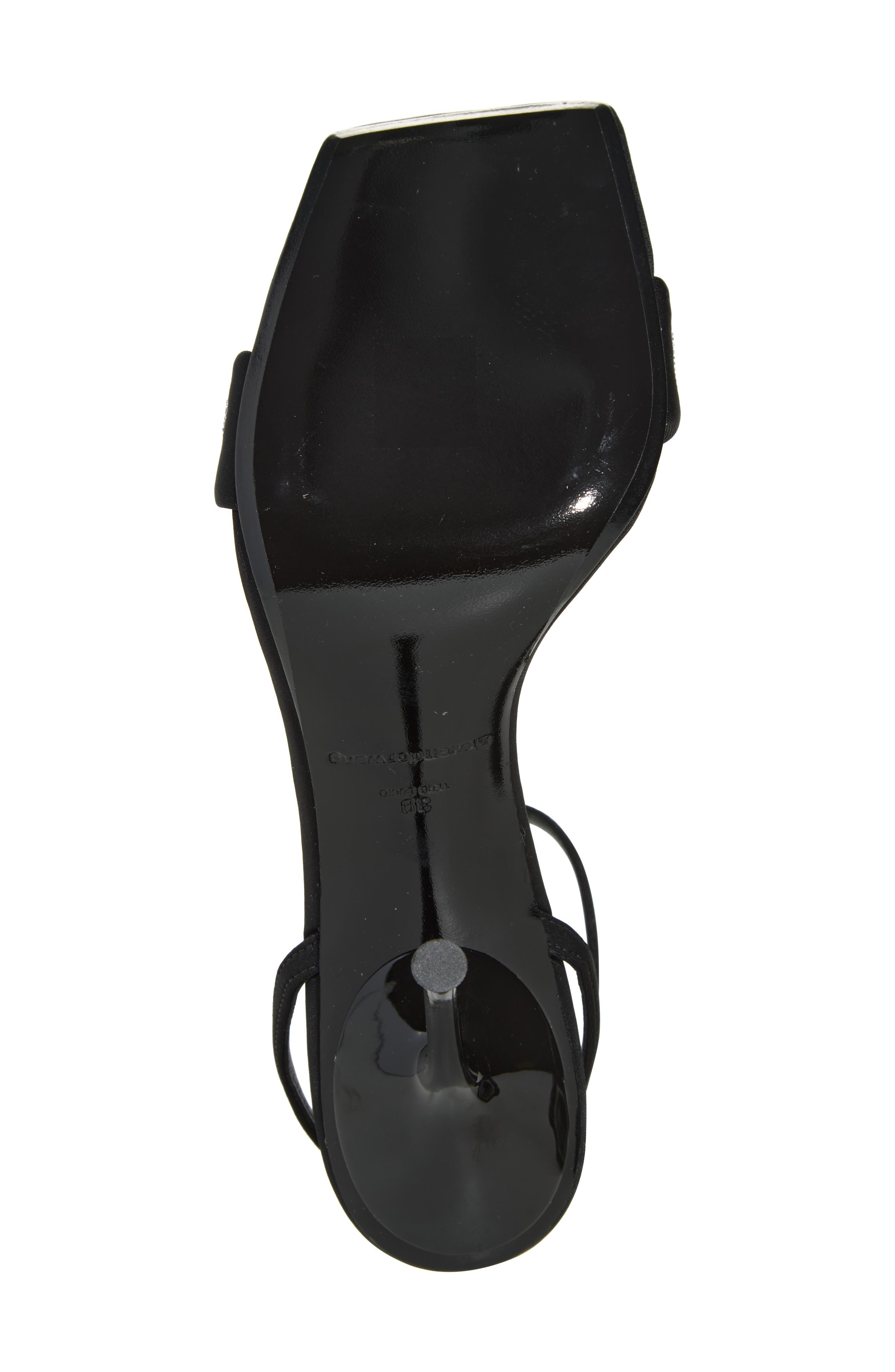 Julie Billboard Crystal Logo Ankle Strap Sandal, Alternate, color, BLACK