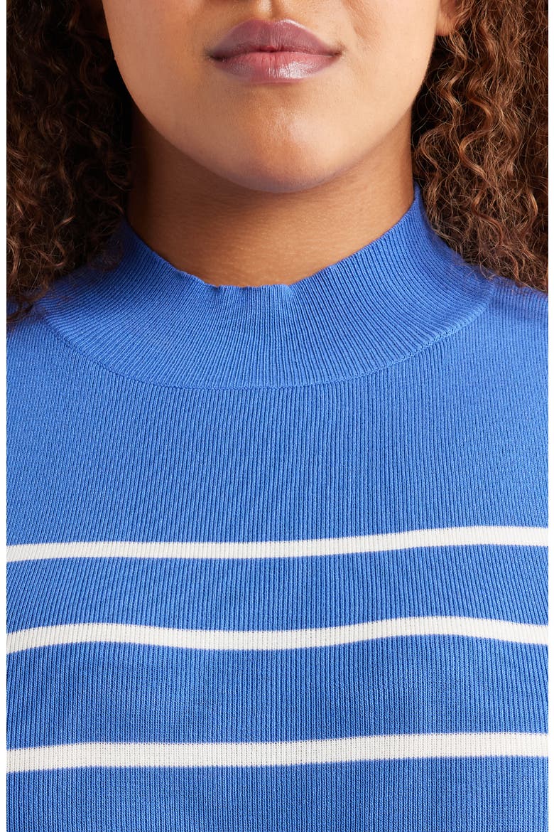 Stripe Sleeveless Mock Neck Sweater, Alternate, color, PACIFIC BLUE IVORY