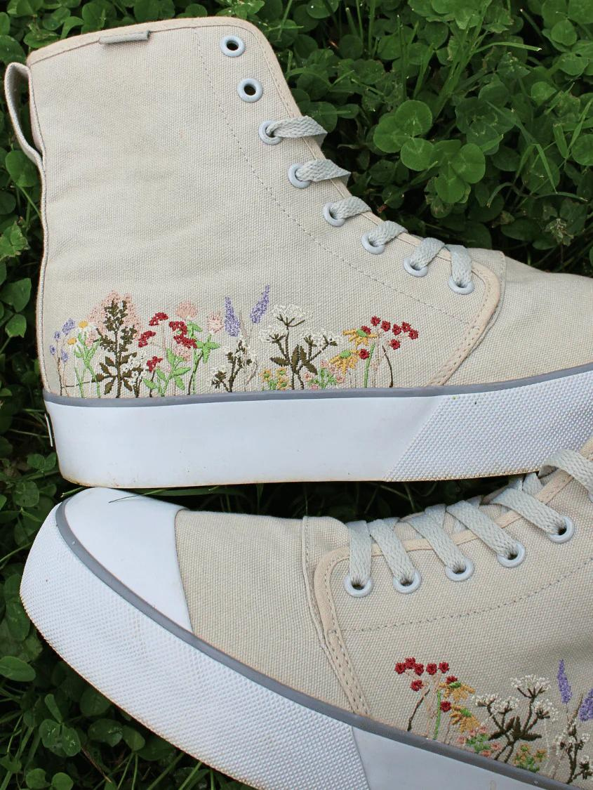 BANGS SHOES Wildflower Wanderer Platform High Tops, Alternate, color, Light Grey