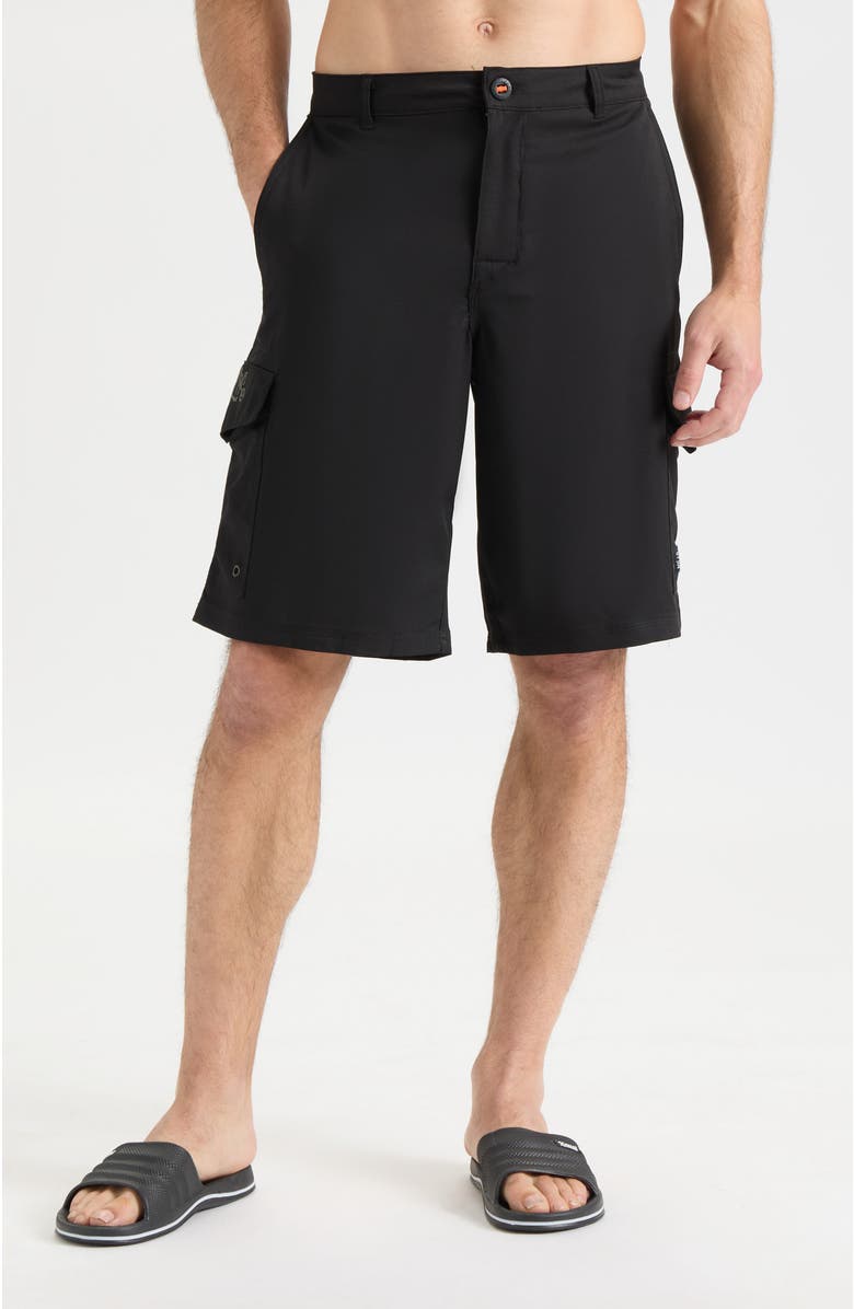 Salt Life Men's La Vida Hybrid Shorts, Main, color, Black