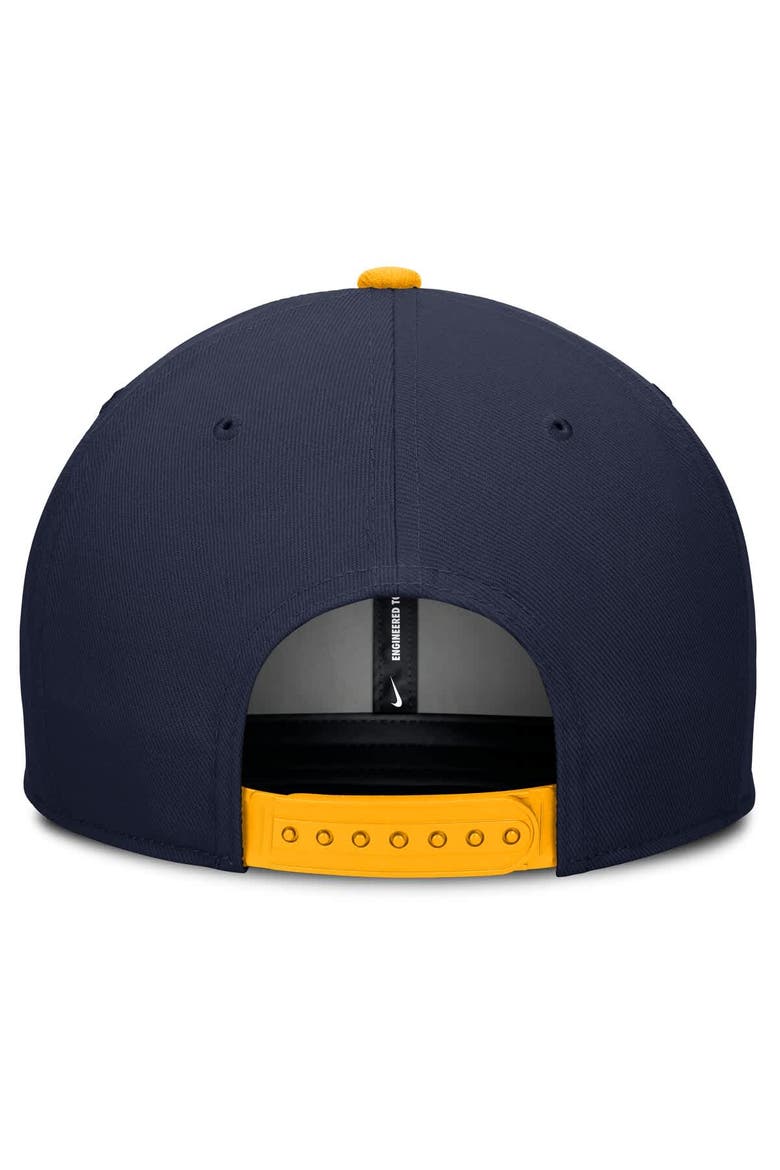 Men's Nike Navy/Cream West Virginia Mountaineers Pro Legacy Script Snapback Hat, Alternate, color, Navy