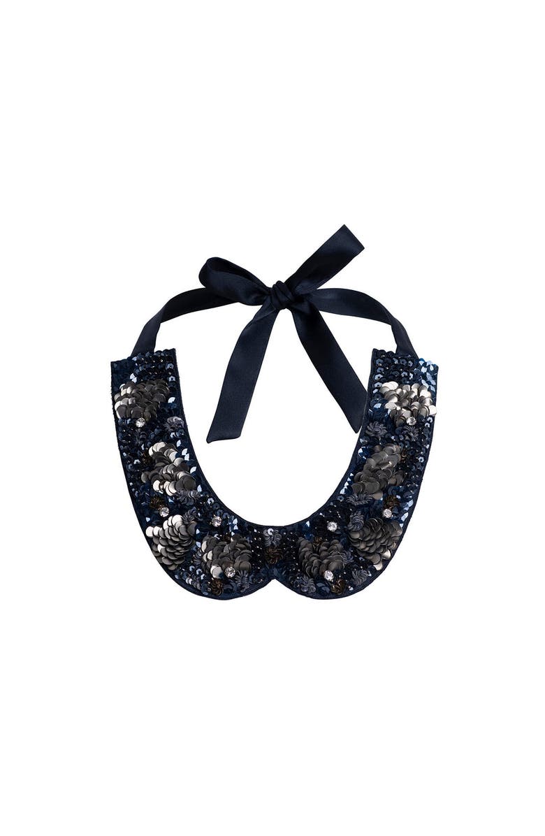 Anne Fontaine Satin Collar, Main, color, Blue