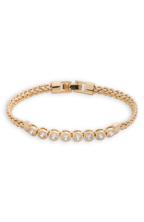 Herringbone Cubic Zirconia Flex Bracelet