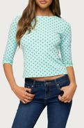 EDIKTED Lela Polka Dot Top