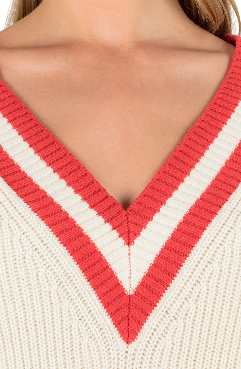 Hurley Moon & Back V-Neck Sweater, Alternate, color, Tofu