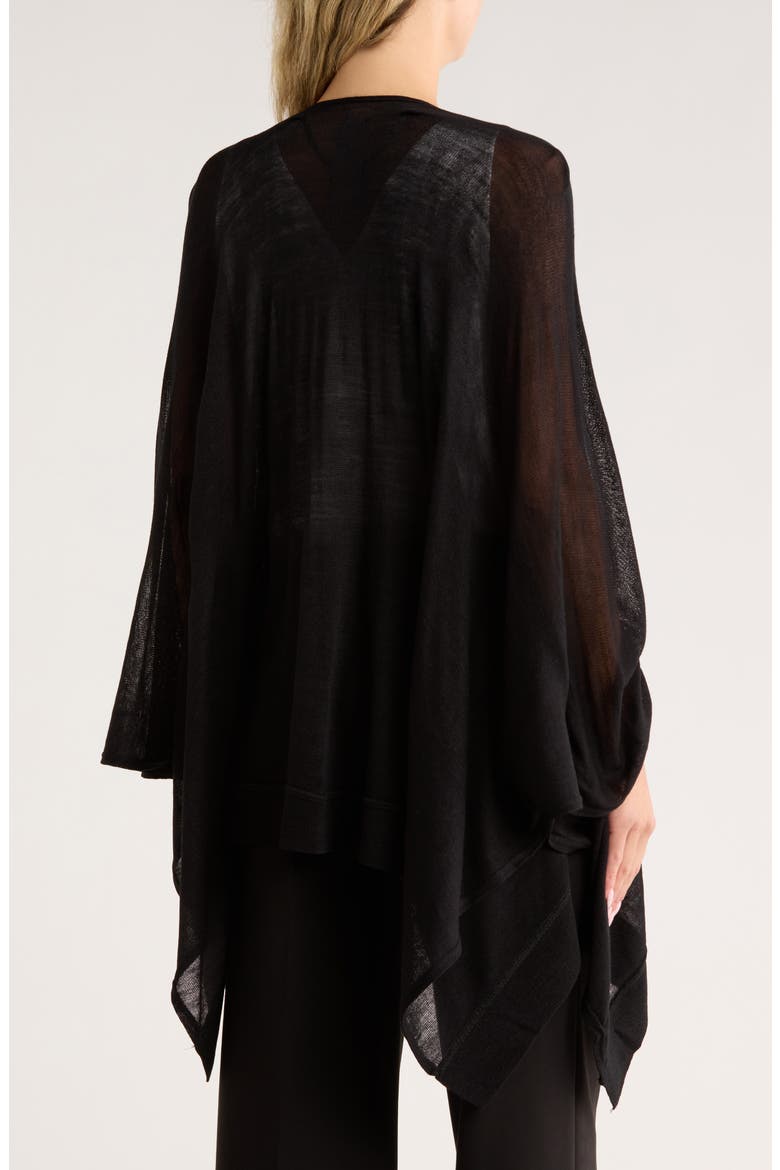 Lightweight Open Knit Topper, Alternate, color, BLACK