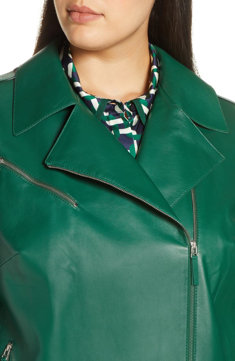 Lafayette 148 New York Bernice Leather Moto Jacket, Alternate, color,