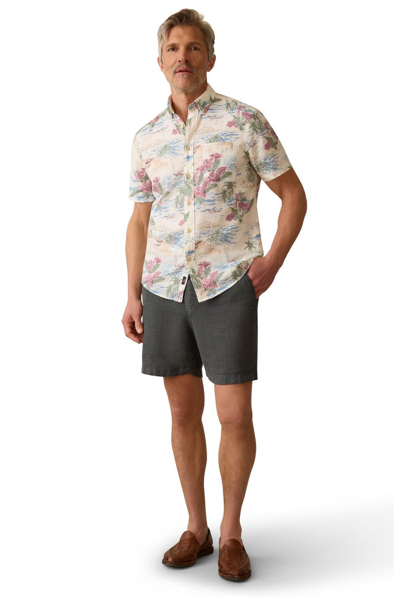 Essential Linen Shorts, Alternate, color, WASHED BLACK