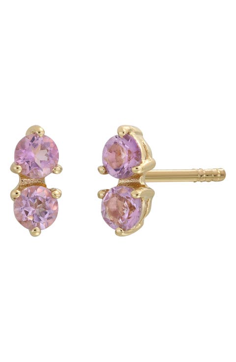 14K Gold Peridot & Pink Topaz Stud Earrings (Nordstrom Exclusive)