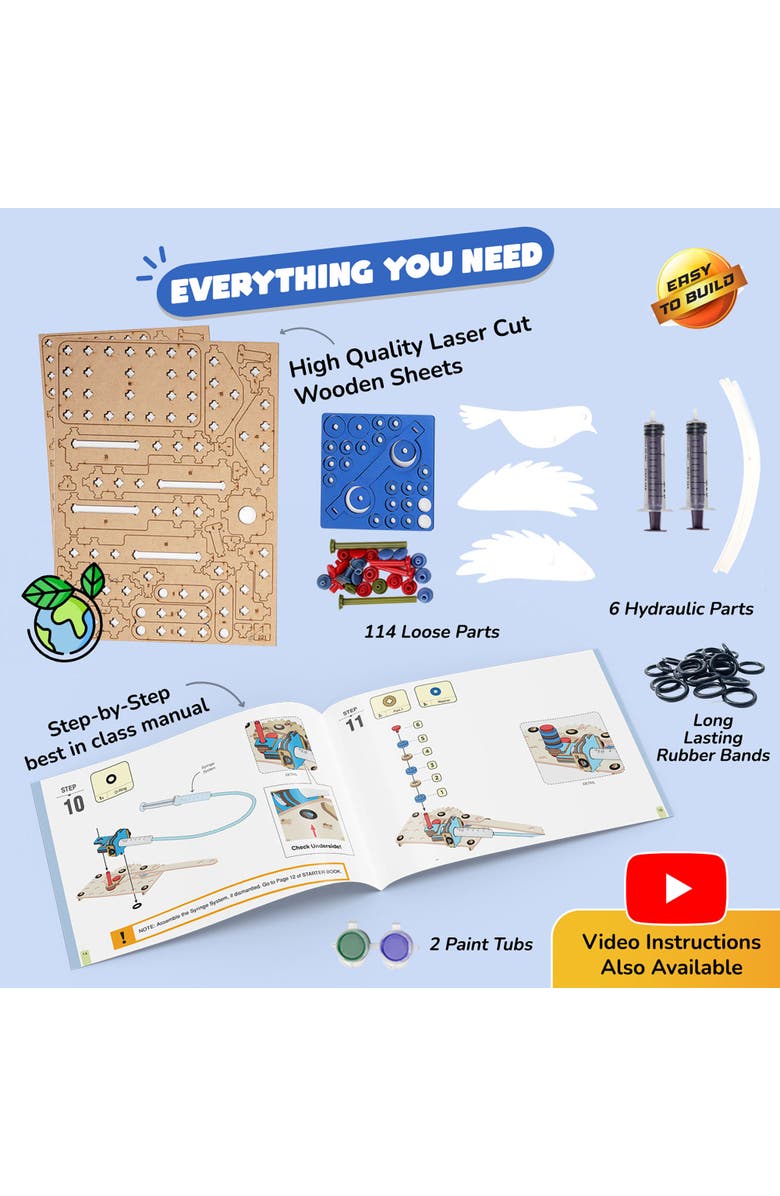 Smartivity 7 in 1 Hydraulics Kit Diy Stem Wooden Toy, Build 7 Machines, Alternate, color, Multicolored