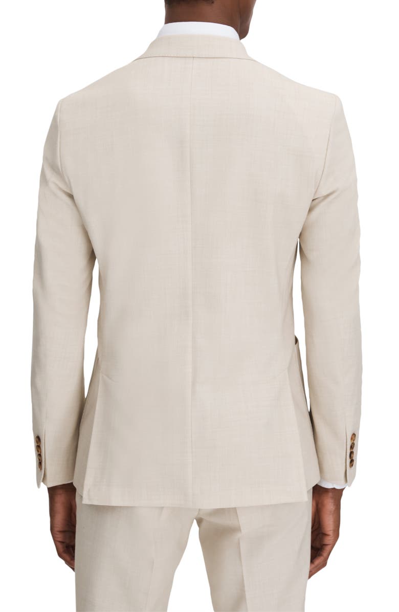 Reiss Belmont Double Breasted Tan Stretch Suit Jacket, Alternate, color, Stone