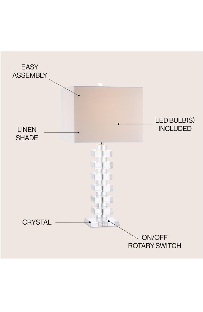 JONATHAN Y June 28" Crystal LED Table Lamp, Clear, Alternate, color, Clear