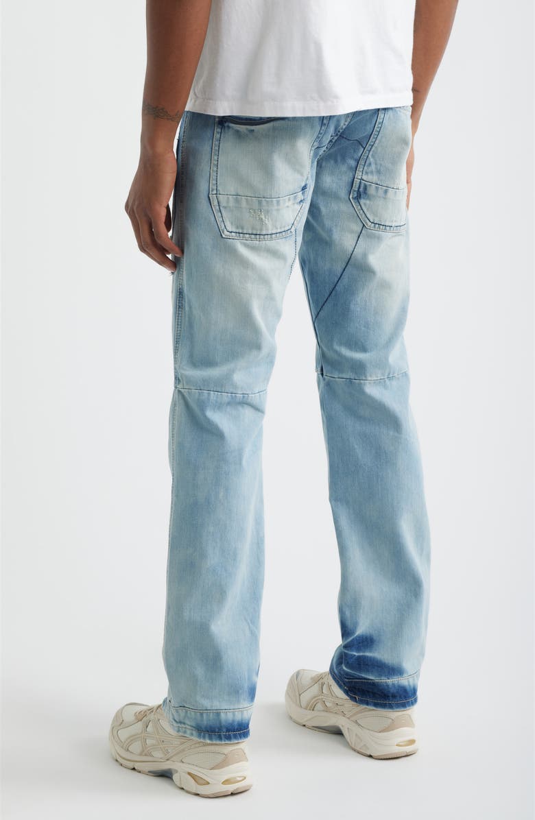 LEVEL 7 Five Pocket Distressed Slim Straight Leg Jeans, Alternate, color, Heavly