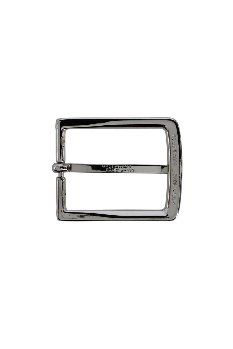 35mm Italian Solid Brass Simple and Classic Harness Belt Buckle, Alternate, color, Shiny Nickel