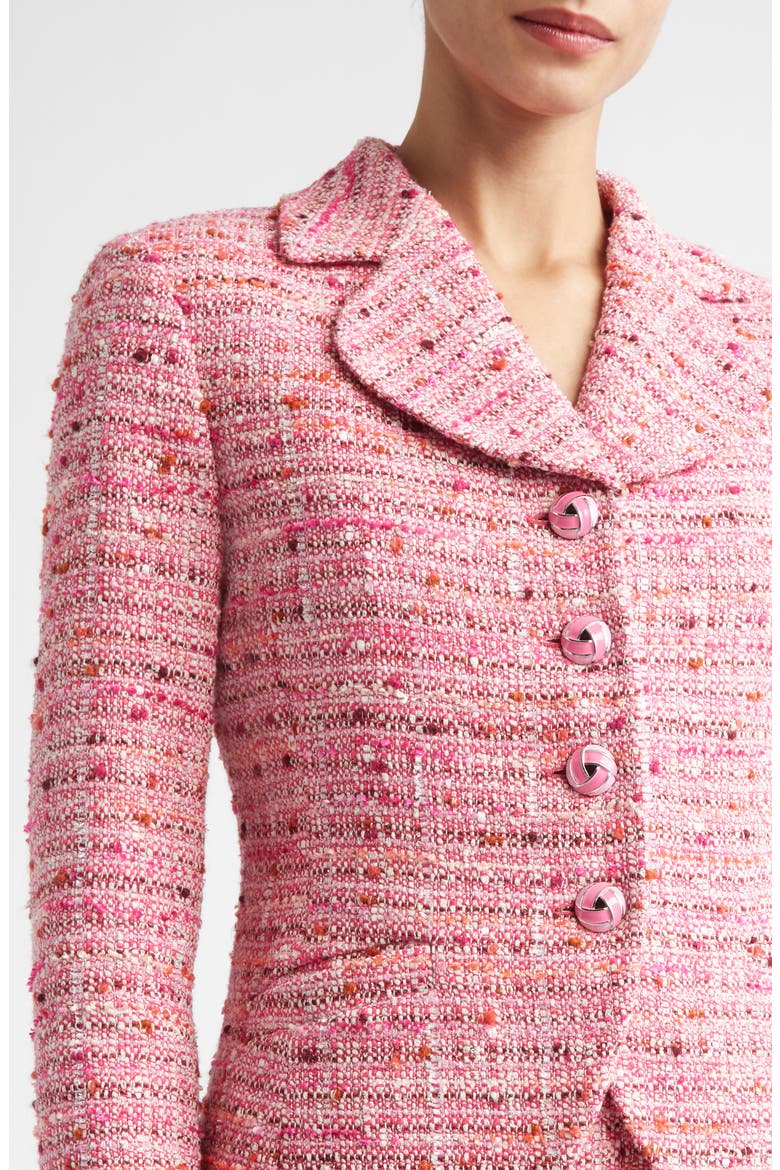 Provence Tweed Jacket, Alternate, color, PEONY / DEEP CORAL MULTI