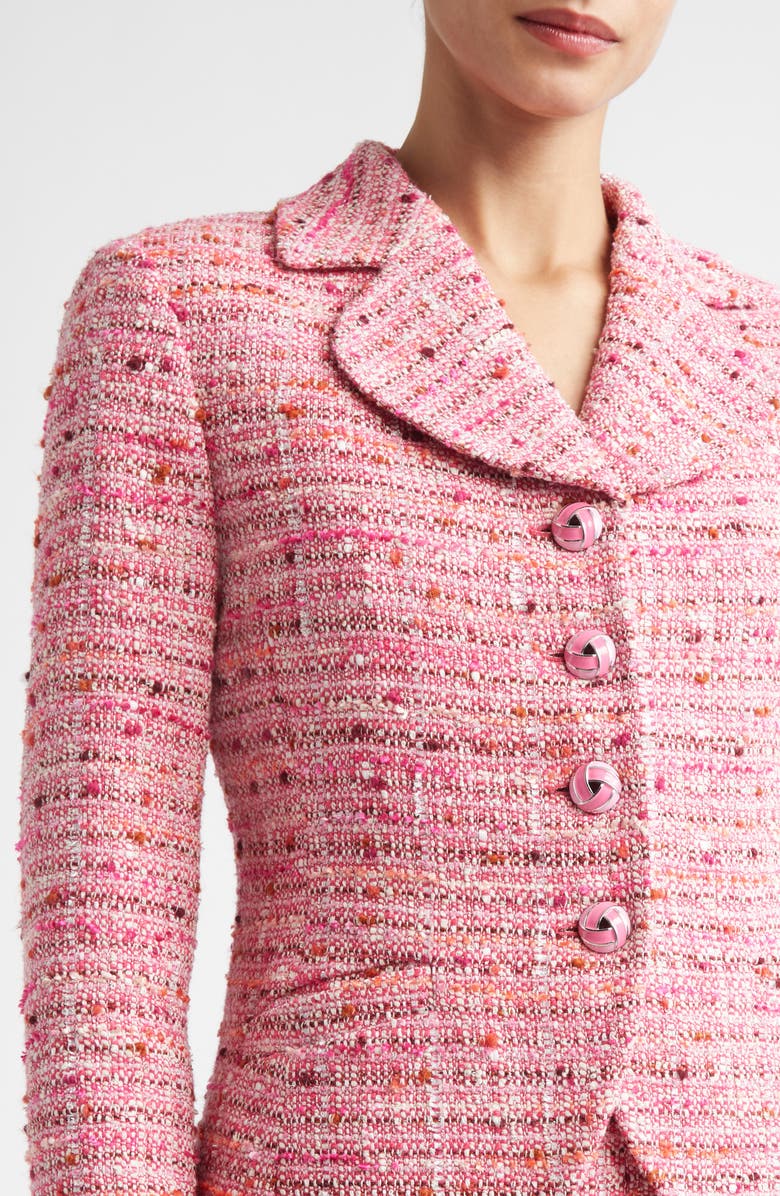 ST. JOHN Provence Tweed Jacket, Alternate, color, Peony / Deep Coral Multi