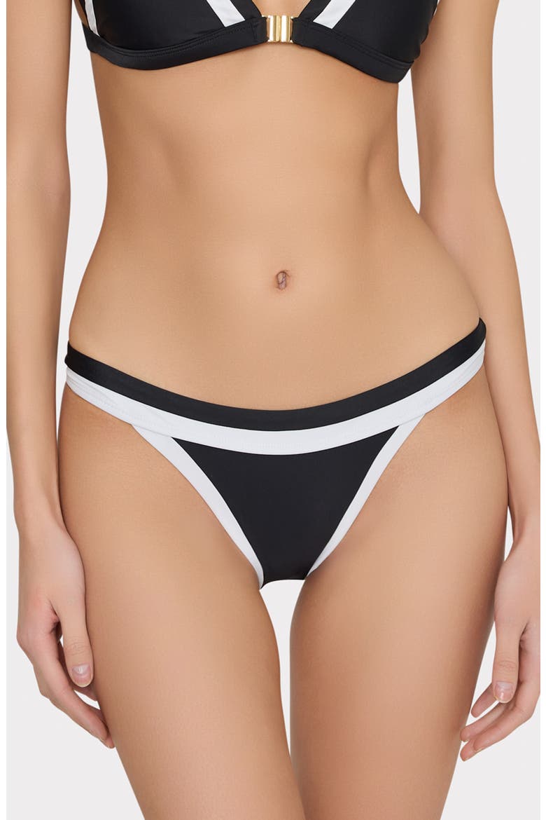 Positano Colorblock Hipster Bikini Bottoms, Main, color, BLACK MULTI