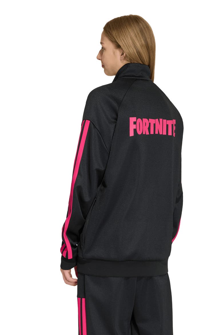 x Fortnite Kids' Track Jacket, Alternate, color, BLACK/ REAL MAGENTA