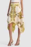 Alice + Olivia Davina Print Handkerchief Hem Skirt