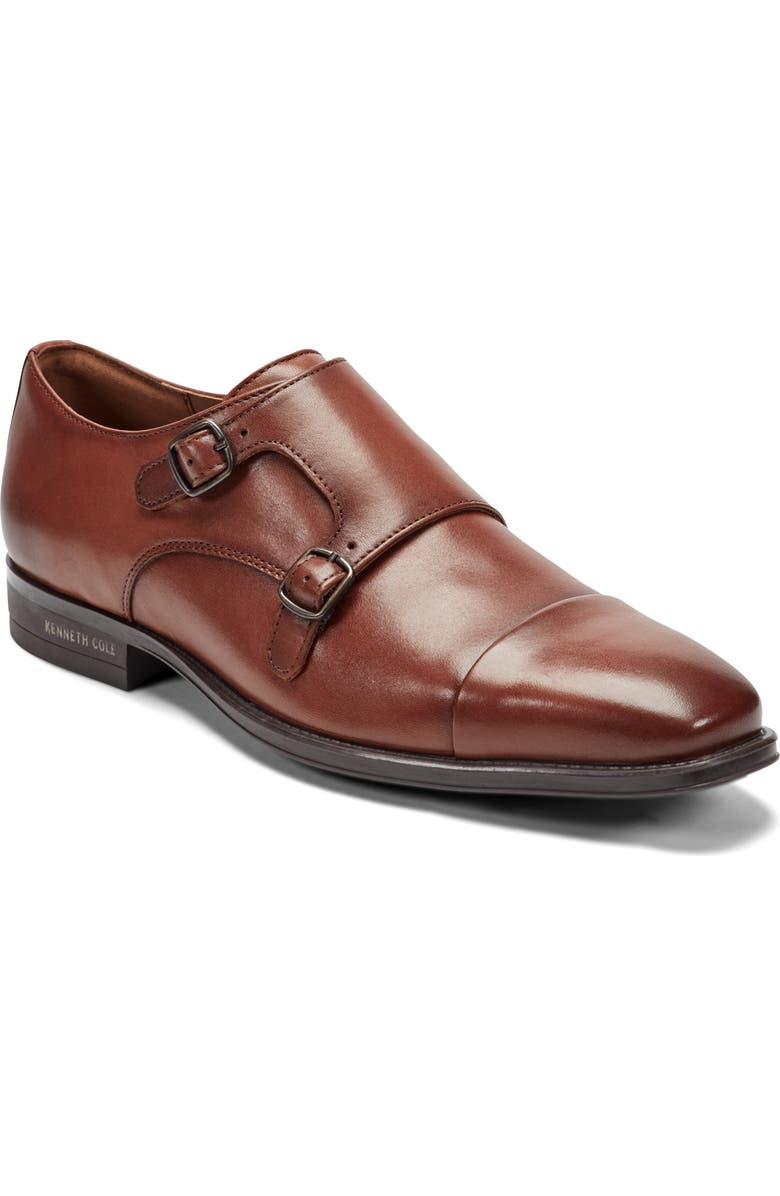 Kenneth Cole New York Charles Double Monk Strap Shoe, Main, color, Cognac