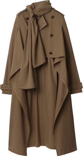 Long Silk Scarf Trench Coat