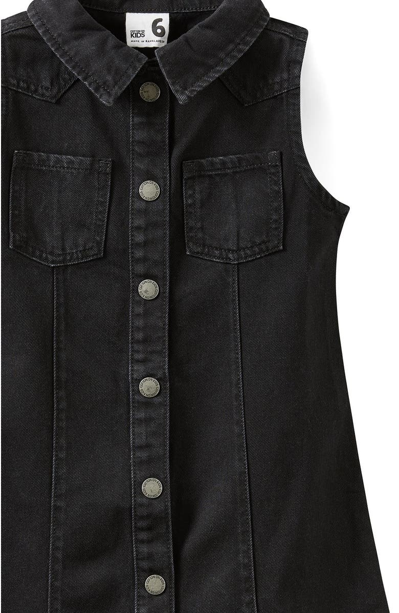 Cotton On Kids Kid's Ella Denim Dress, Alternate, color, Balmoral Black
